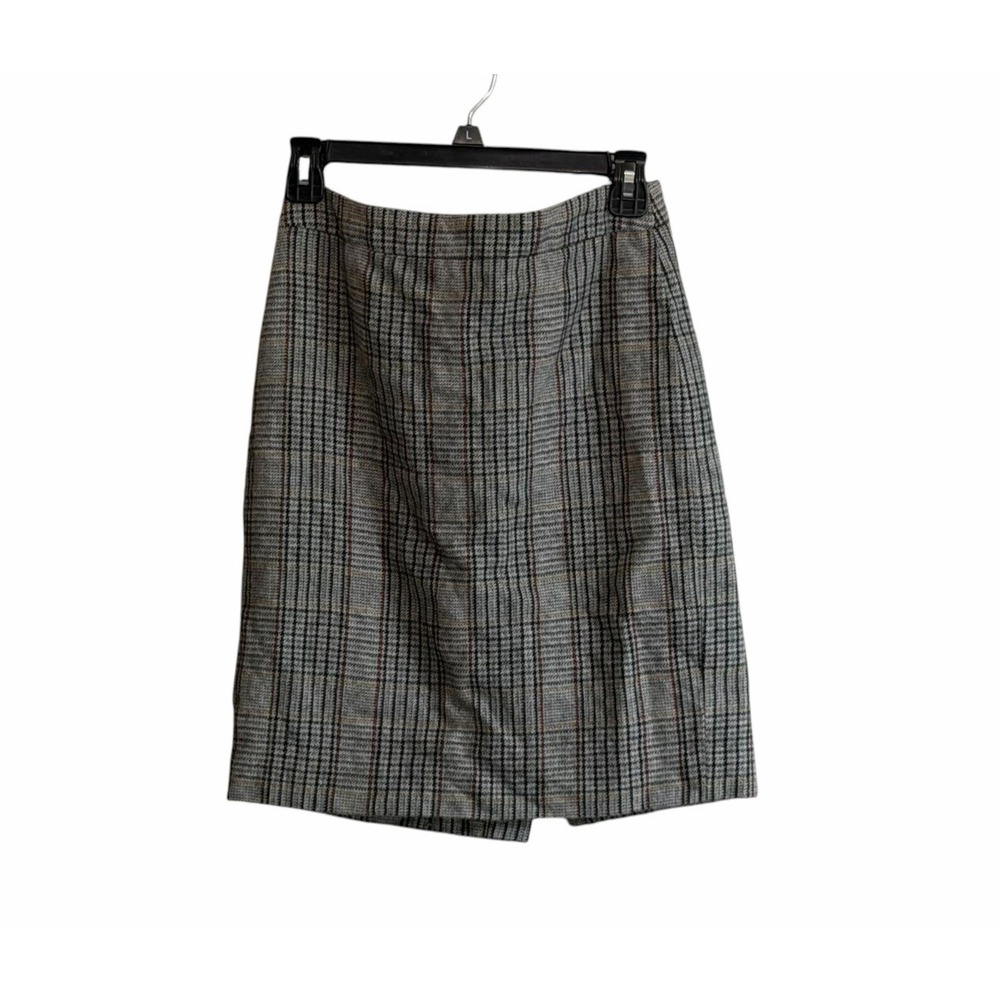 J Crew Sz 2 Plaid The Pencil Skirt Wool Blend Tweed Preppy Academia Career